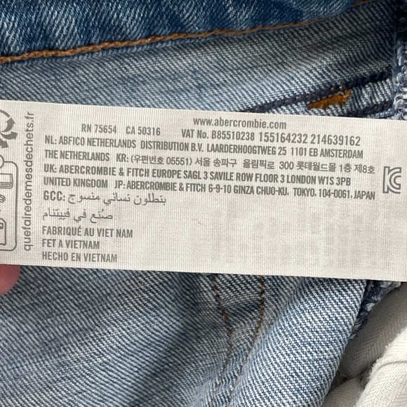 Abercrombie & Fitch Jeans Women 33/16 Blue The Mom High Rise Mid Wash Stretch - Picture 10 of 12